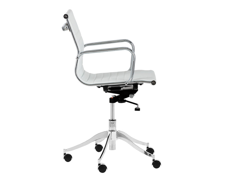 Chaise de bureau au look polyvalent, cuir synthétique - structure en acier inoxydable - plusieurs couleurs disponibles
