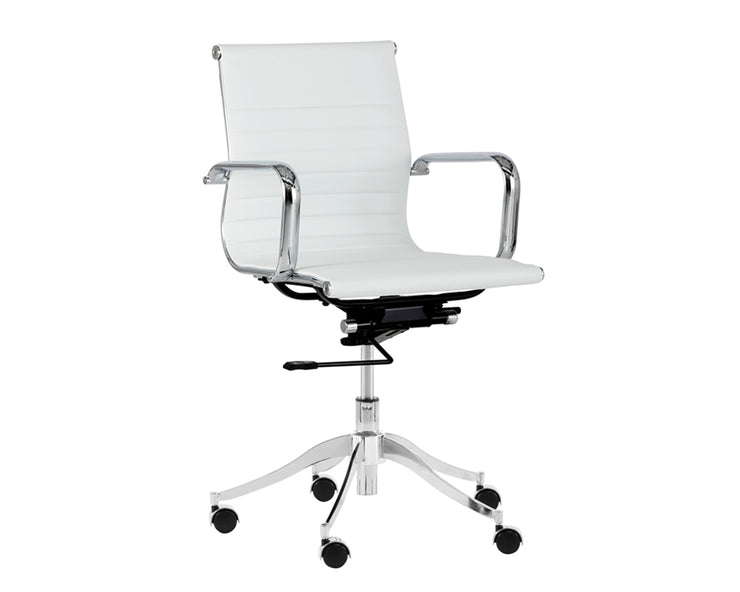 Chaise de bureau au look polyvalent, cuir synthétique - structure en acier inoxydable - plusieurs couleurs disponibles