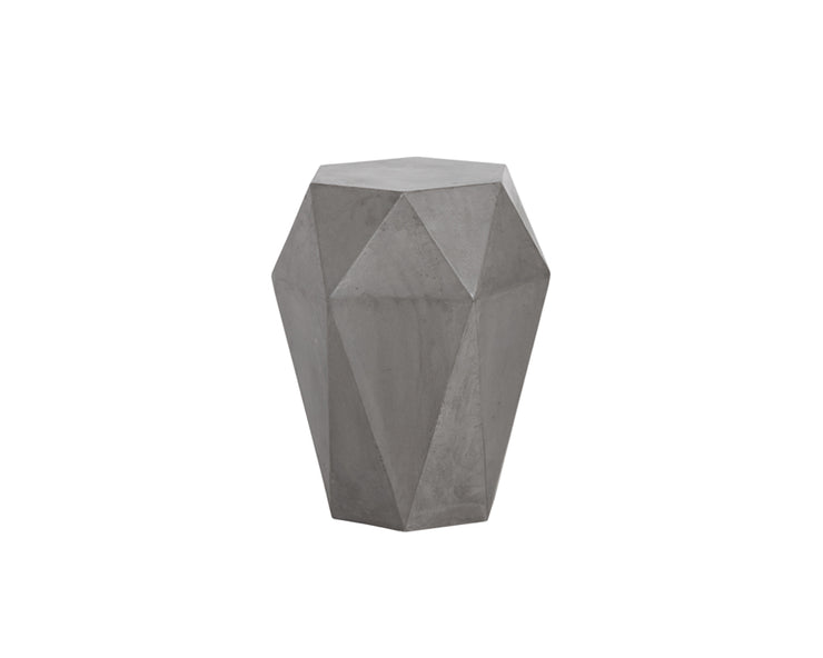 Table d'appoint en béton naturel de forme hexagonale - idéale pour les espaces intérieurs et extérieurs couverts