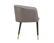 Chaise de salle à manger moderne demi-tonneau - tissu et effet cuir - plusieurs couleurs disponibles