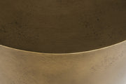 Table d'appoint ronde au design simple - fini laiton antique - base noire en acier