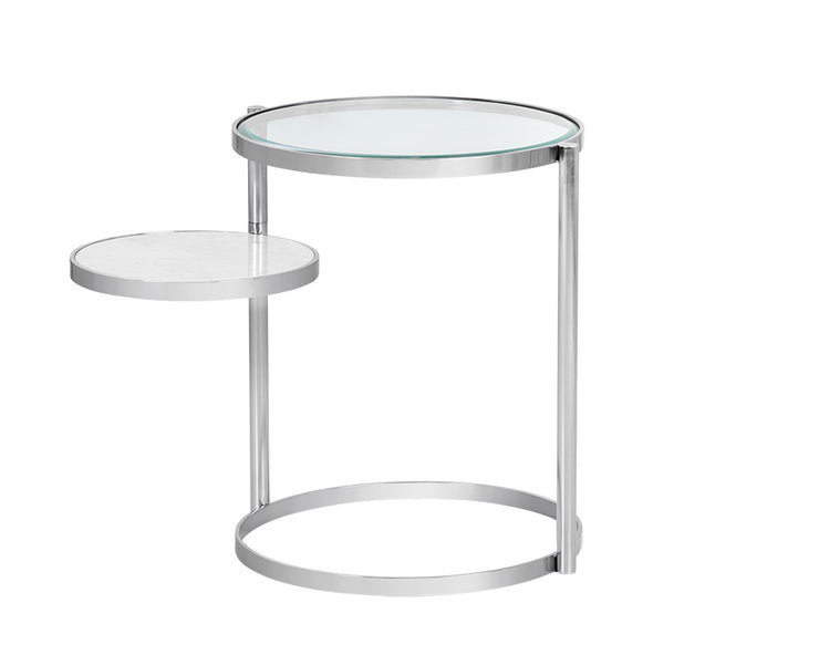 Table d'appoint en métal et verre