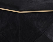 Ottoman de rangement de forme géométrique - cuir de vache véritable - plusieurs couleurs disponibles