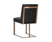 Chaise de salle à manger moderne en cuir - structure en acier stylisée - plusieurs couleurs disponibles