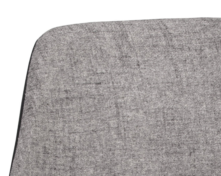 Tabouret aux lignes épurées - assise en tissu gris et dossier en cuir synthétique noir