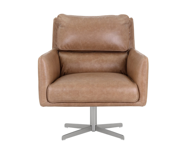 Chaise pivotante en cuir - confort garanti - base en acier inoxydable