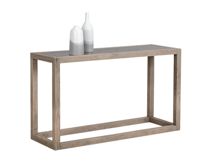 Table console comprenant plateau en marbre cappuccino - structure en bois