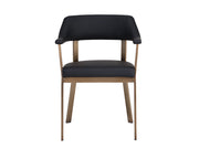 Chaise de salle à manger moderne - effet cuir - structure en acier, fini laiton antique - plusieurs couleurs disponibles