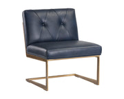 Chaise avec surpiqûres en diamant - base en acier bronze rustique - plusieurs couleurs disponibles