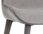 Chaise de salle à manger au look polyvalent - tissu gris anthracite, hydrofuge