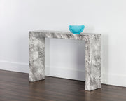 Table console en béton naturel - aspect marbre gris et noir