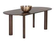Table combinant diverses essences de bois - plateau incrusté de laiton en bois d'hêtre et d'eucalyptus - pieds en bois de frêne
