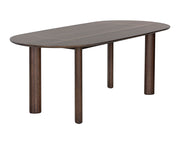 Table combinant diverses essences de bois - plateau incrusté de laiton en bois d'hêtre et d'eucalyptus - pieds en bois de frêne