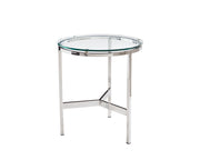 Table d'appoint moderne en verre au design européen - base en acier poli