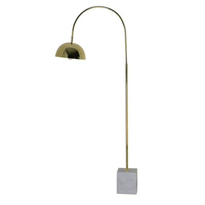 Lampe sur pied en laiton brossé et base en marbre