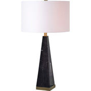 Lampe de table en marbre noir et or