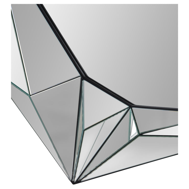 Miroir asymétrique à reliefs géométriques